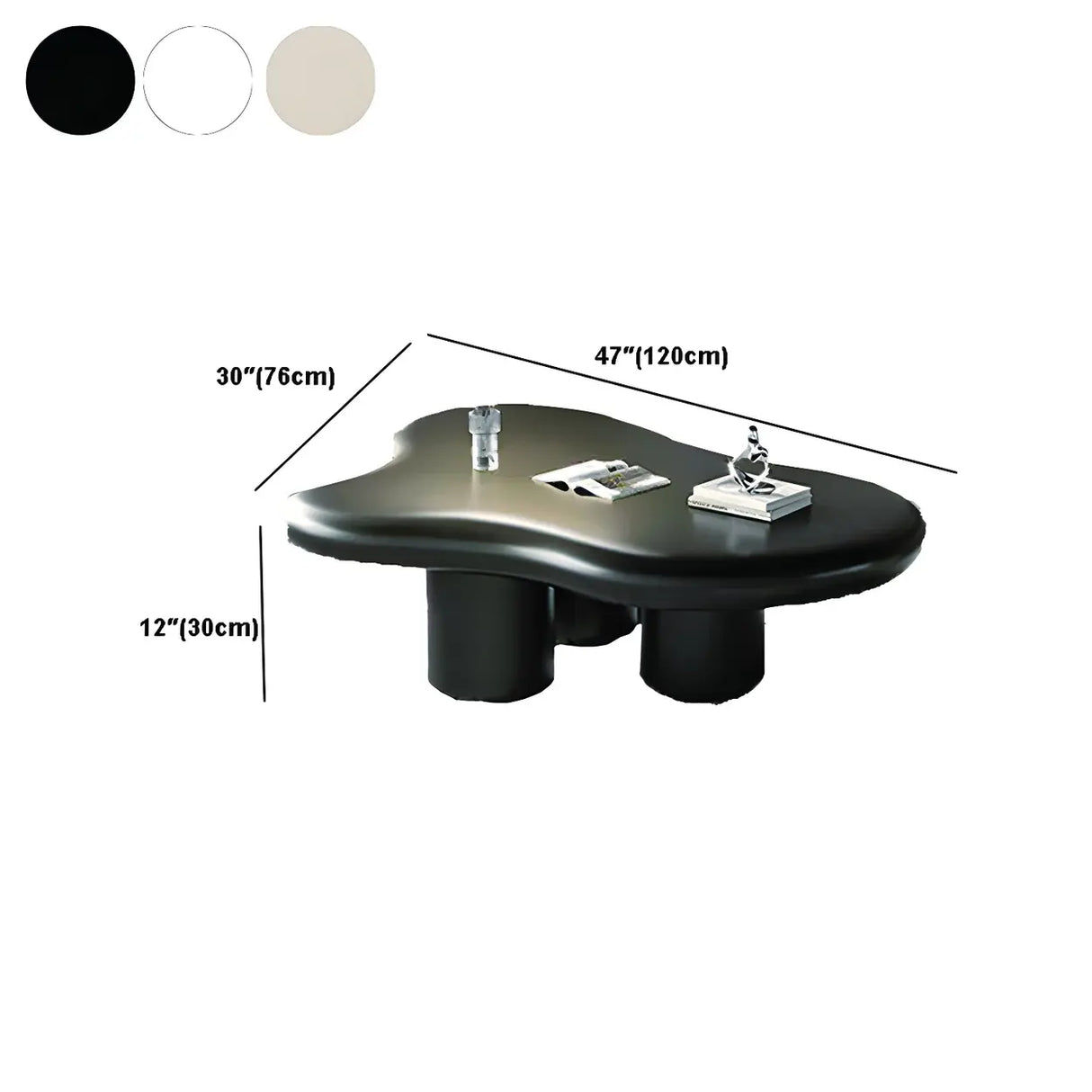 Modern Wood Free Form Coffee Table with Three Legs Image - 14