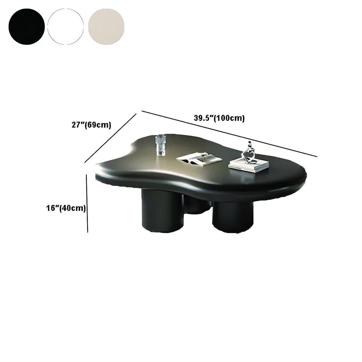 Modern Wood Free Form Coffee Table with Three Legs Image - 15