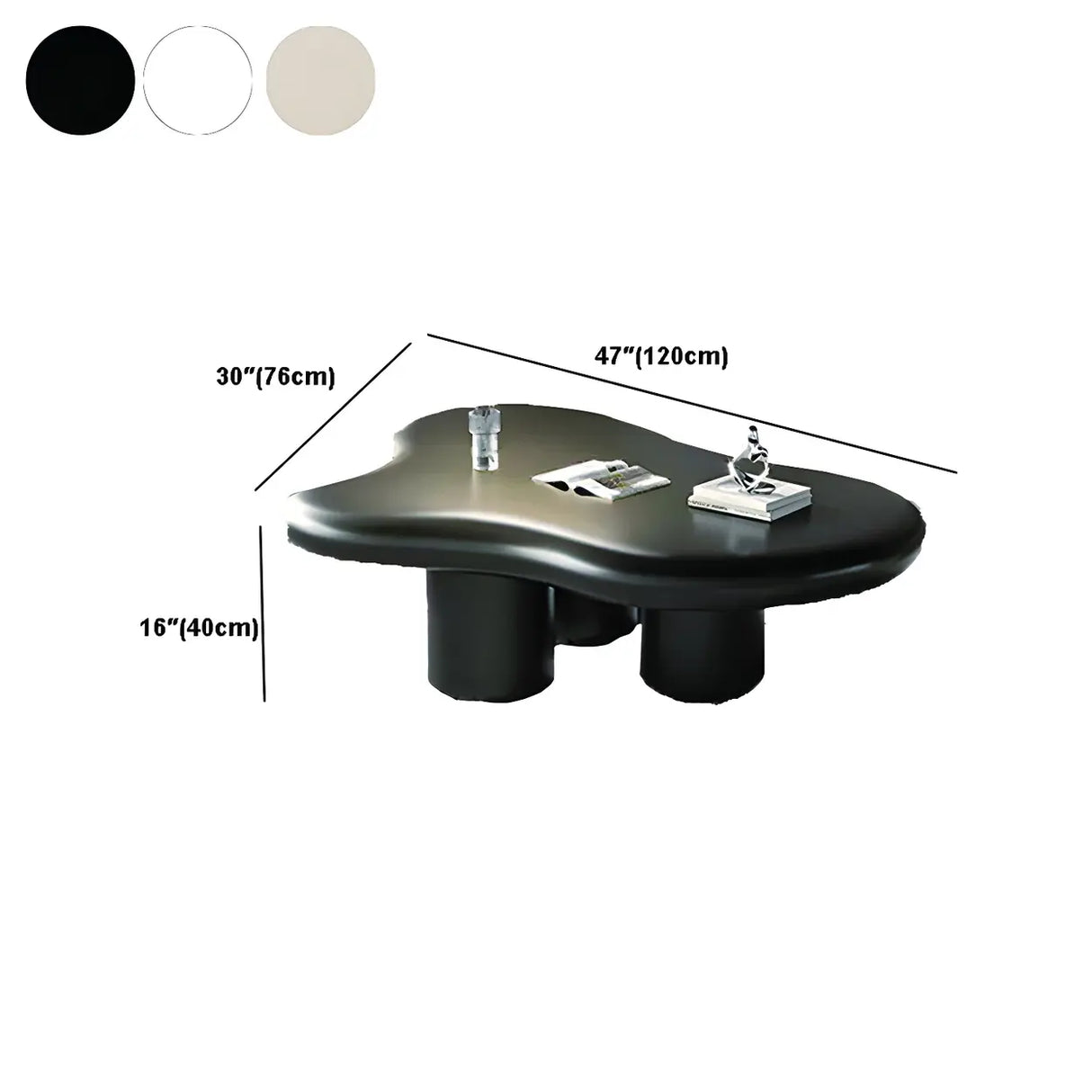 Modern Wood Free Form Coffee Table with Three Legs Image - 16