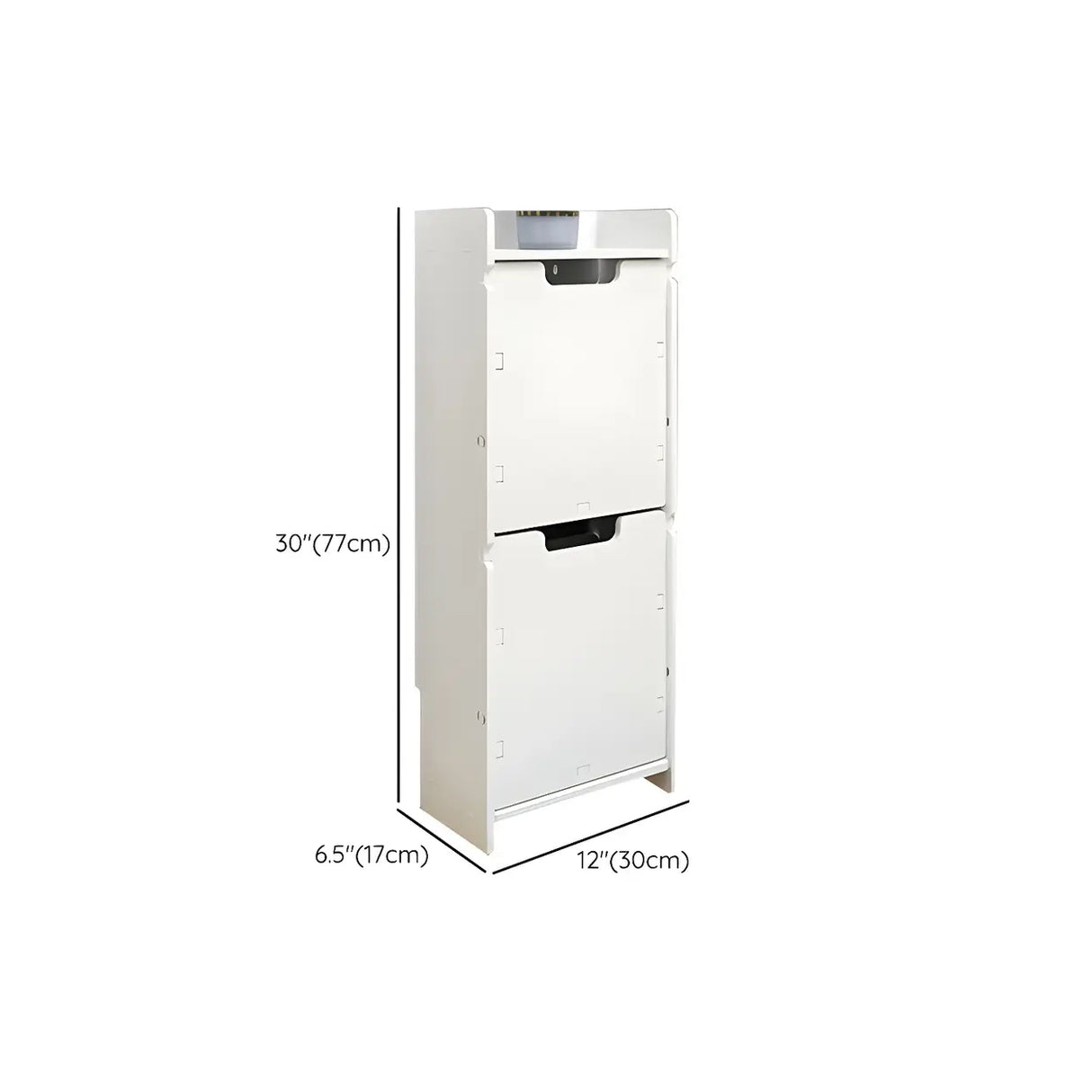 Modern Wood Free Standing White Drop Front Shoe Cabinet