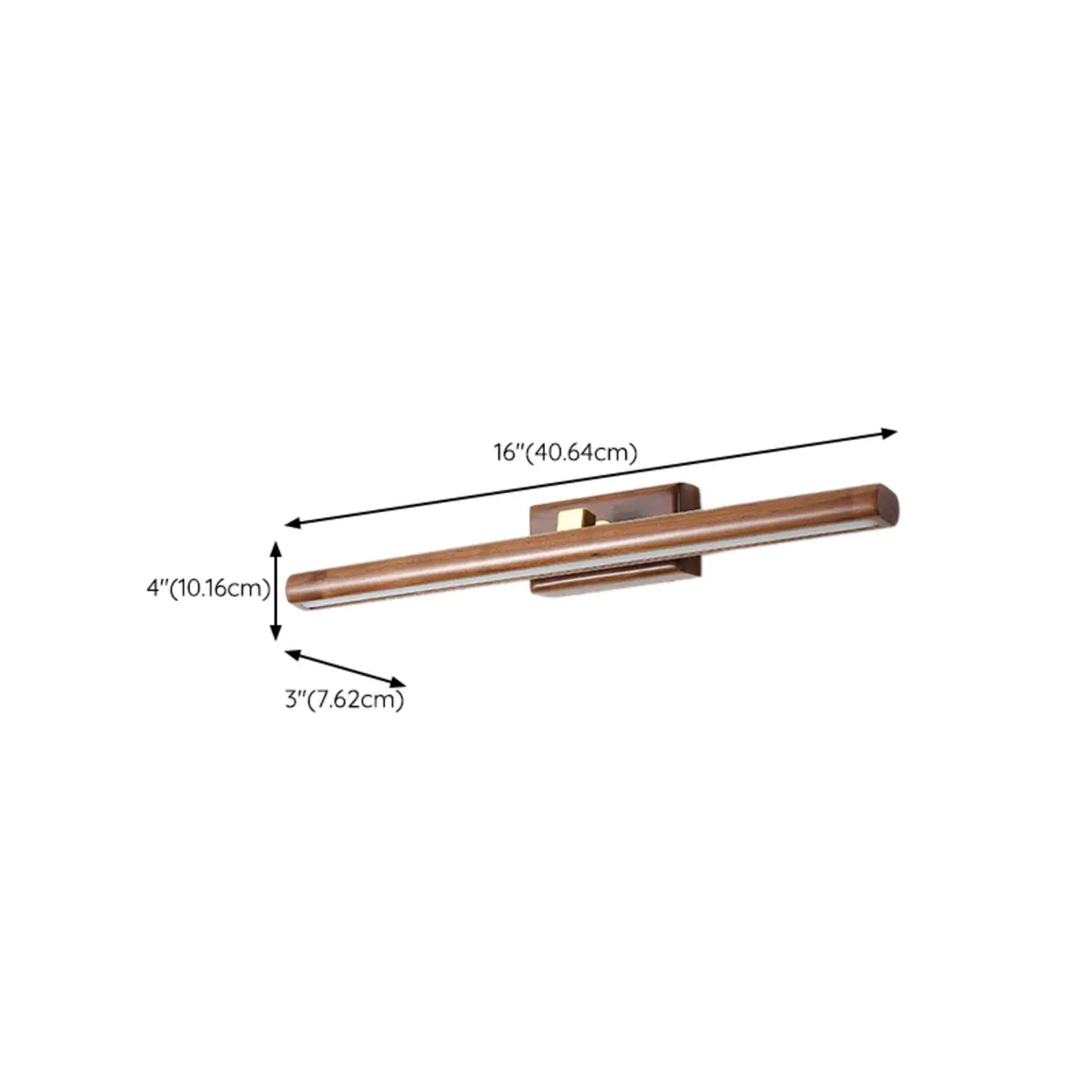 Modern Wood Grain Tube LED Bathroom Vanity Light