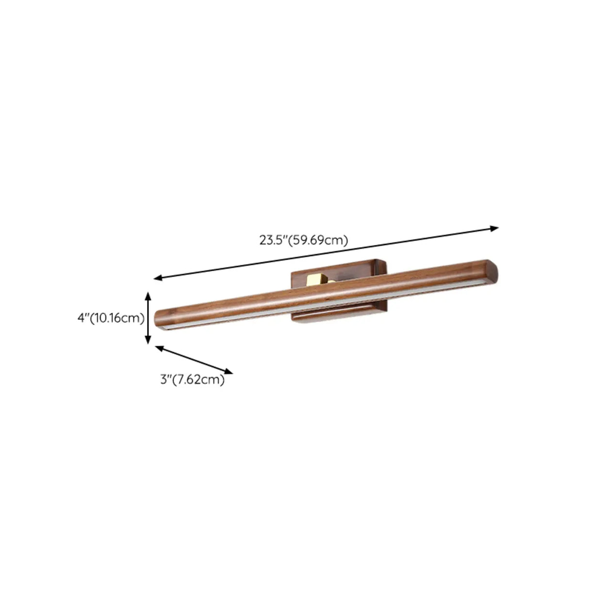 Modern Wood Grain Tube LED Bathroom Vanity Light Image - 14