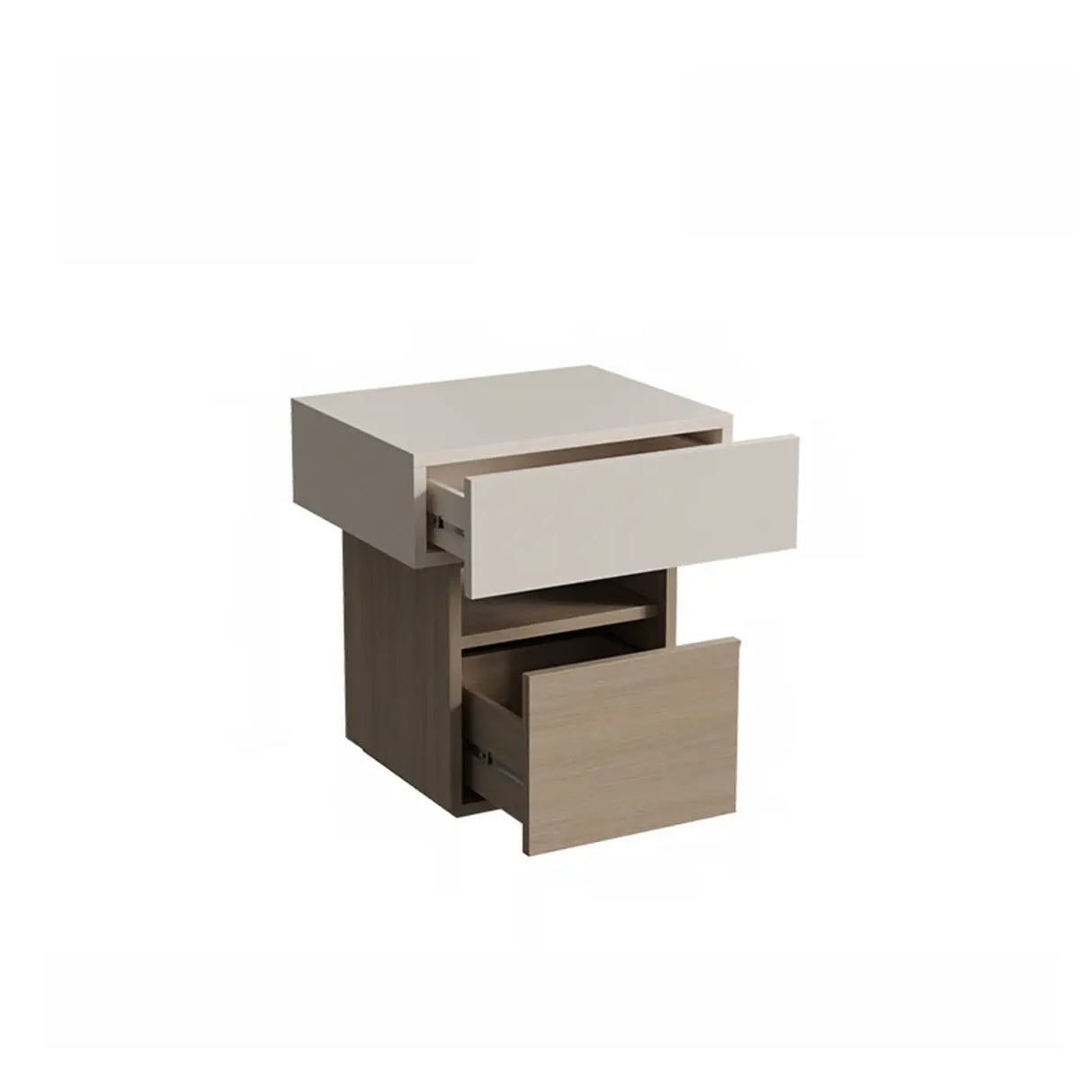 Modern Wood Nightstand with Storage Drawer and Shelf Image - 12