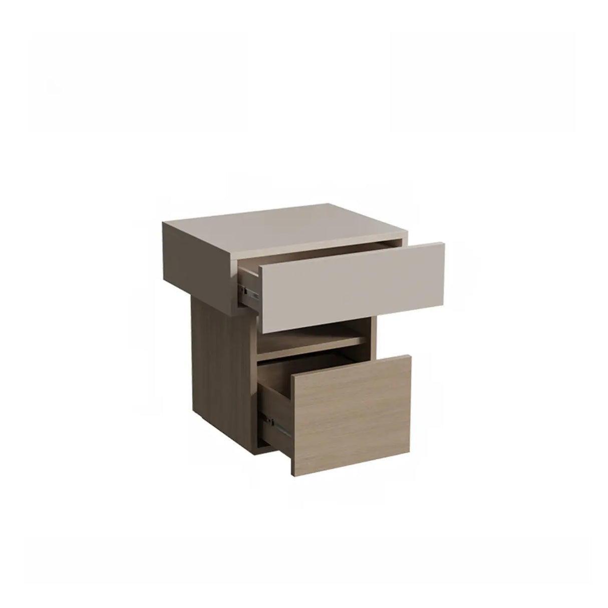 Modern Wood Nightstand with Storage Drawer and Shelf Image - 14