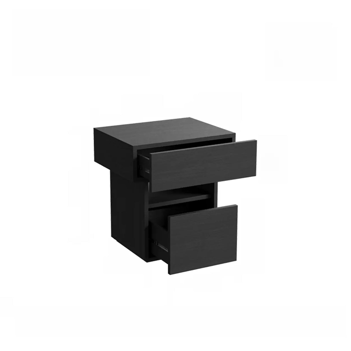 Modern Wood Nightstand with Storage Drawer and Shelf Image - 5