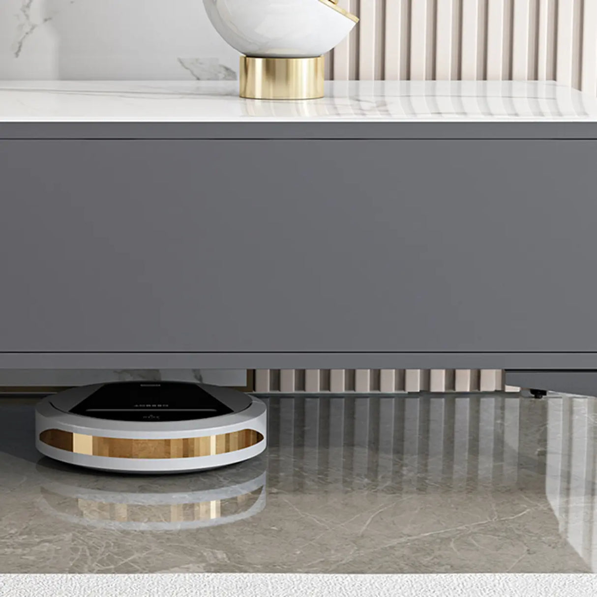 Modern Wood Rectangle Open Storage Cabinet TV Stand Image - 7