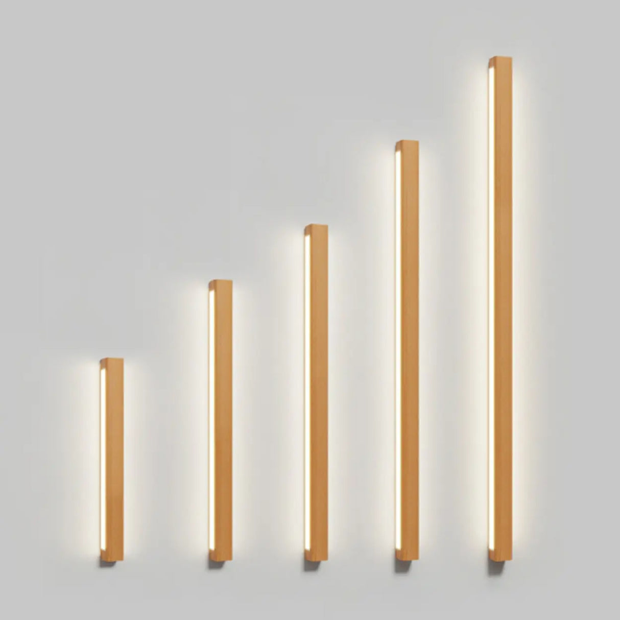 Modern Wood Rectangular LED Vanity Light Image - 12