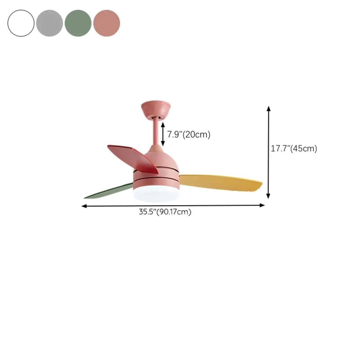 Modern Wooden Blades White Ceiling Fan with LED Light Image - 25