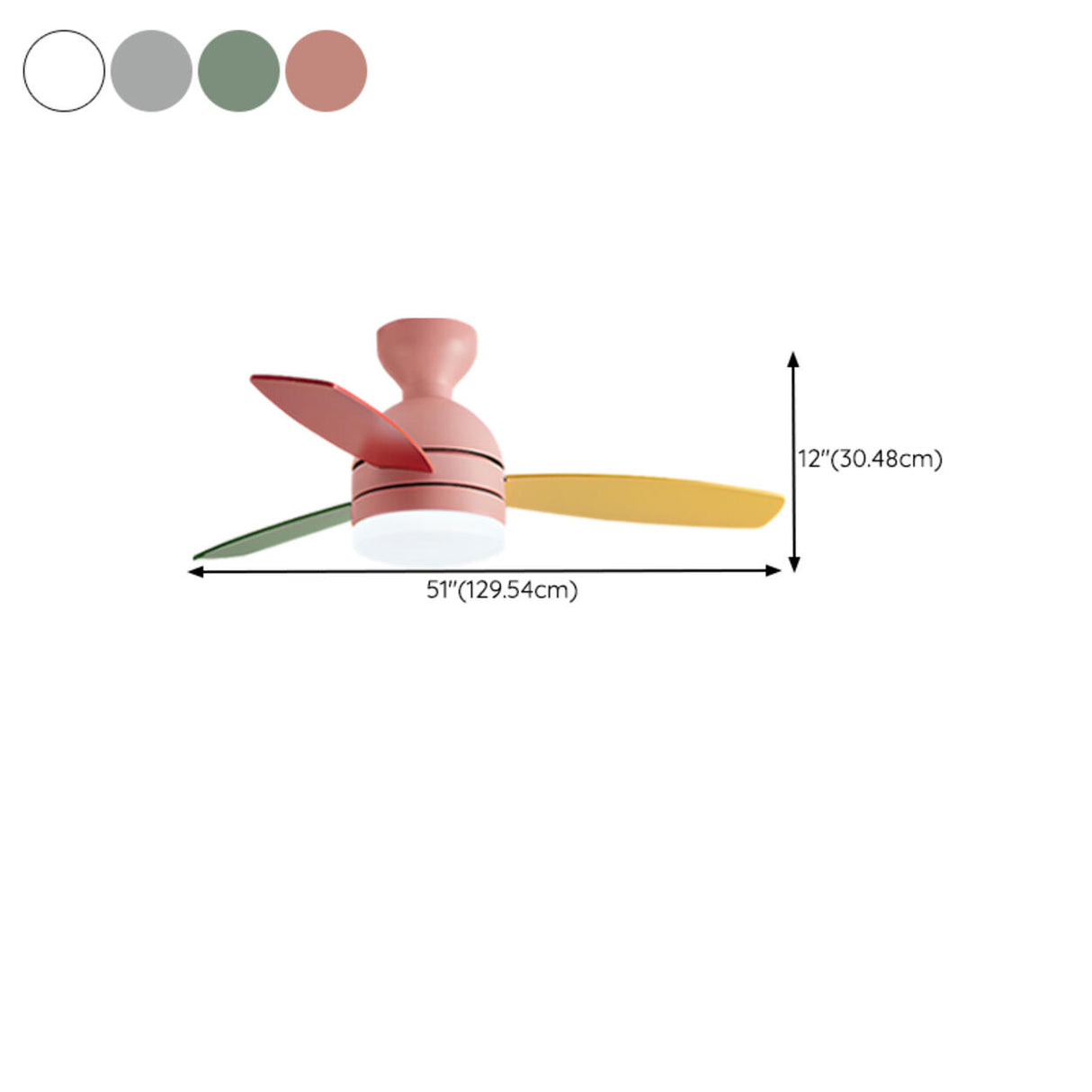 Modern Wooden Blades White Ceiling Fan with LED Light Image - 24