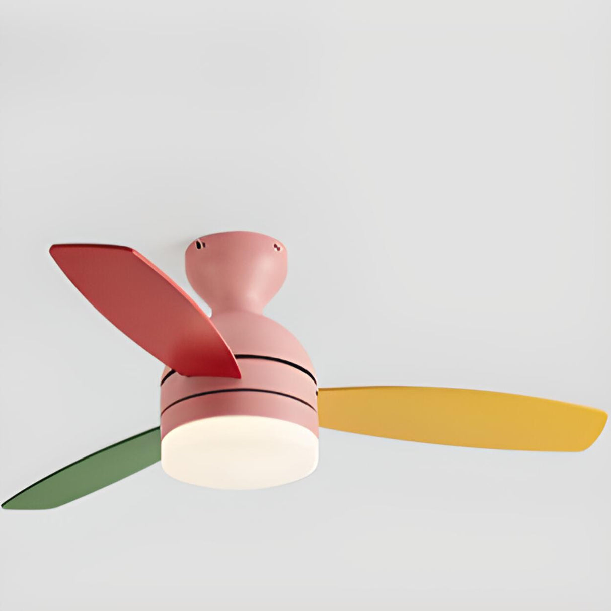 Modern Wooden Blades White Ceiling Fan with LED Light Image - 9