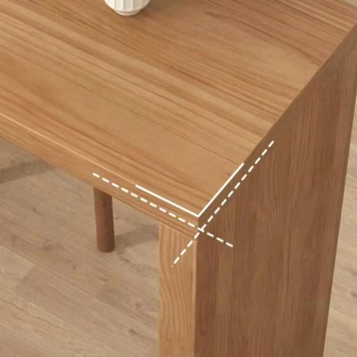 Modern Wooden Breakfast Bar Table with Storage Shelves Image - 5