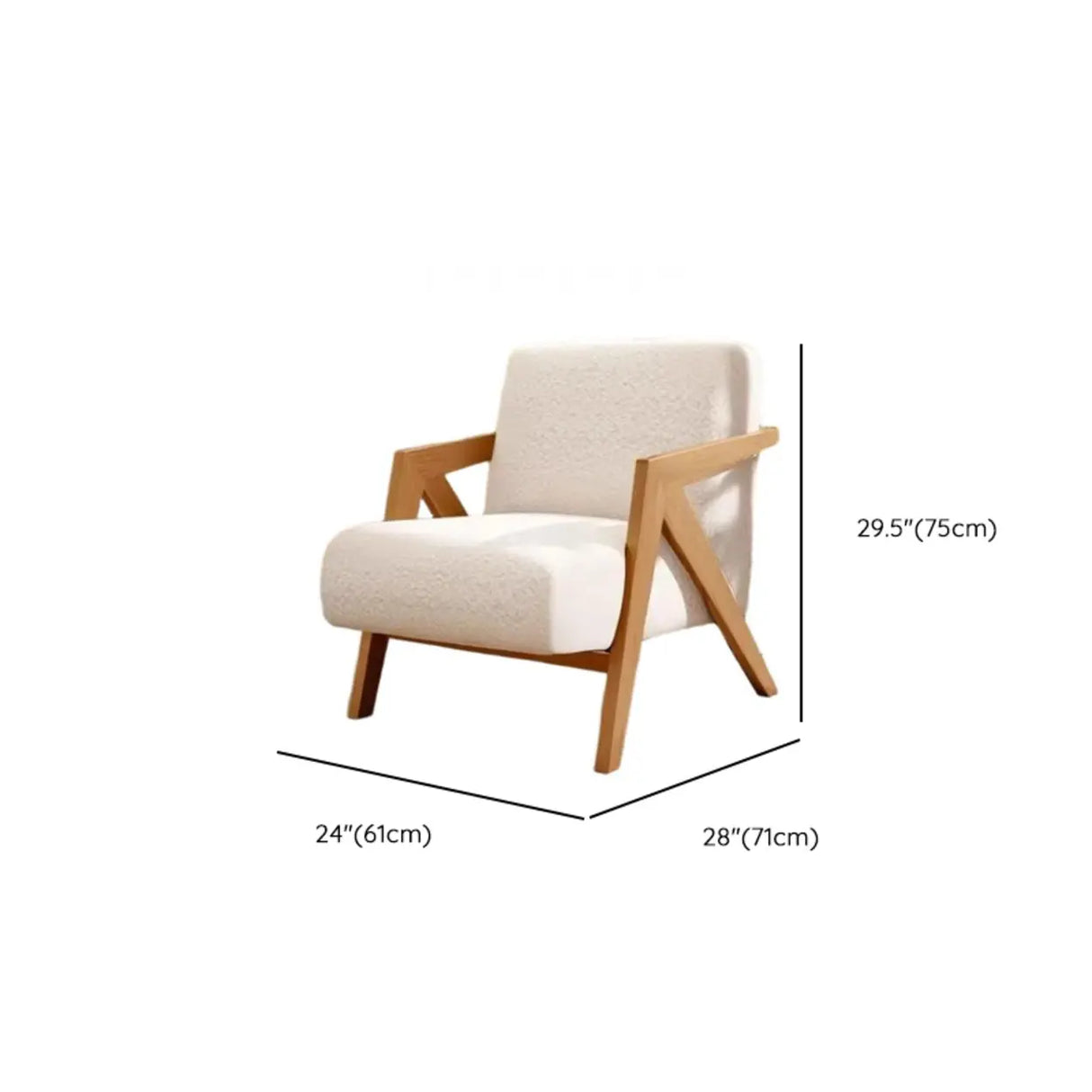 Modern Wooden Frame Upholstered Brown Accent Chair With Arms Image - 16