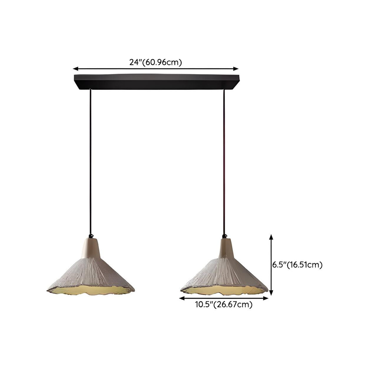 Modern Wooden Grey Cone Adjustable Pendant Light Image - 11