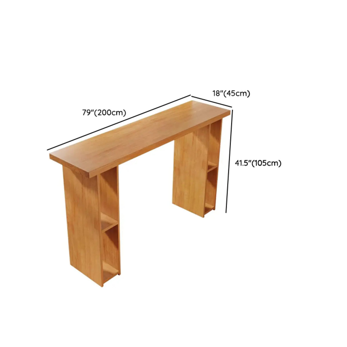 Modern Wooden Home Bar Table with Storage Shelves Image - 13