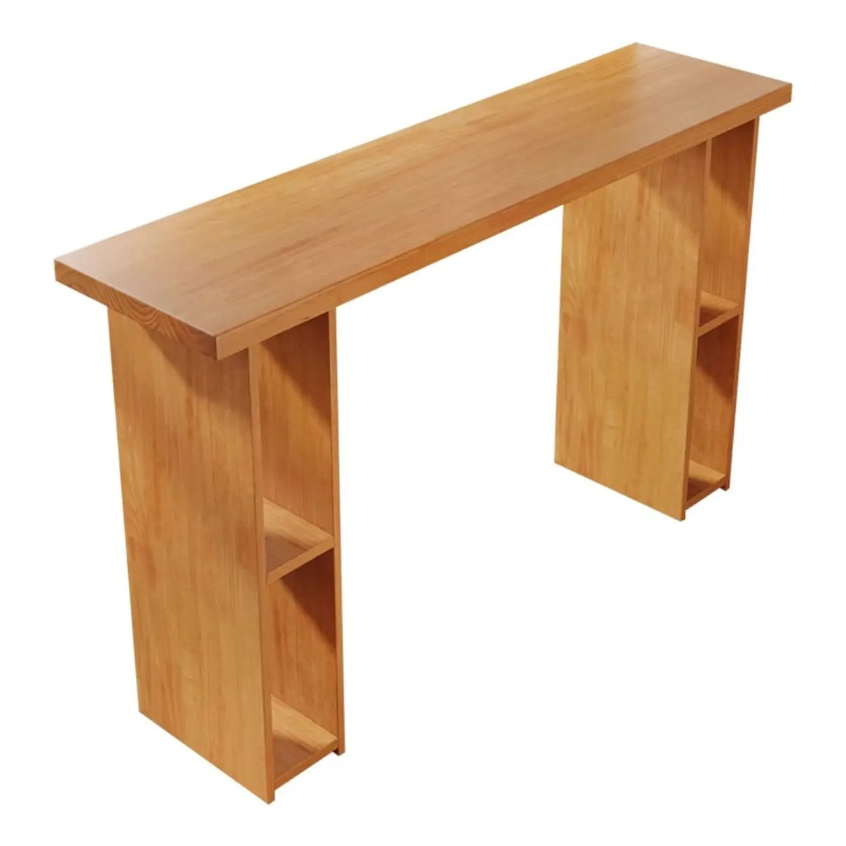 Modern Wooden Home Bar Table with Storage Shelves Image - 2