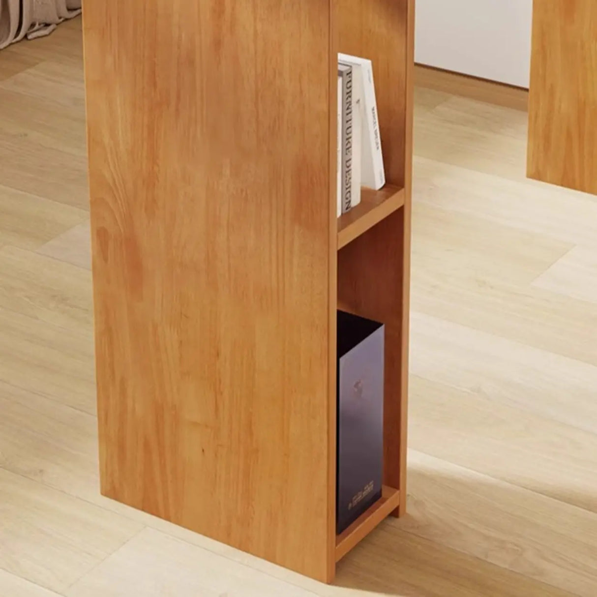 Modern Wooden Home Bar Table with Storage Shelves Image - 5