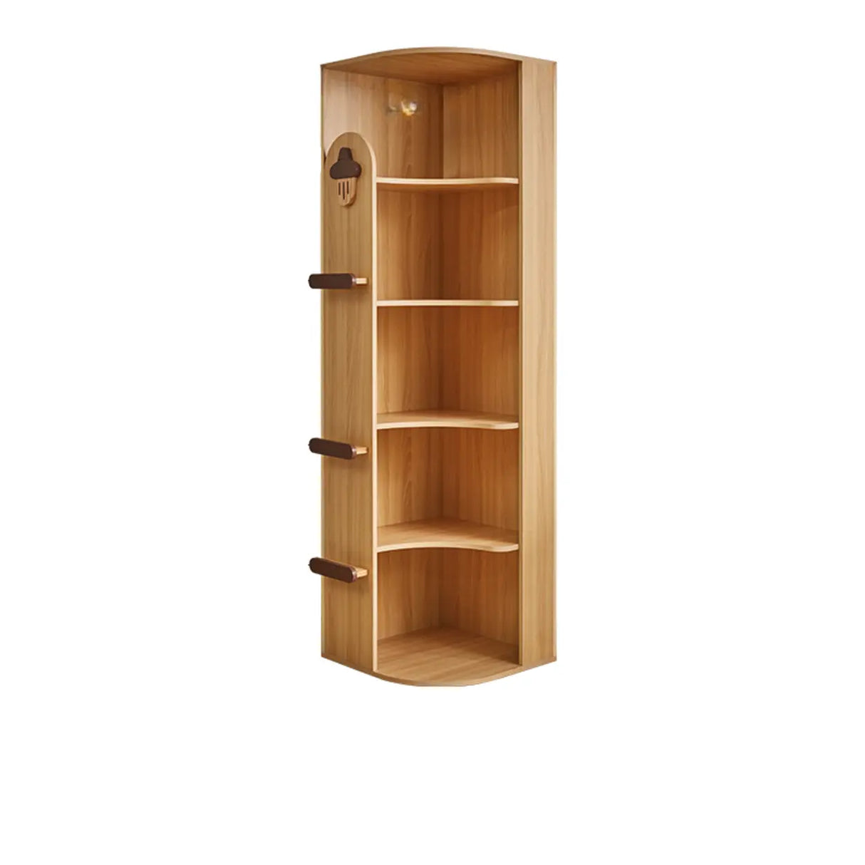 Modern Wooden Open-Back Corner Narrow Bookcase Black Image - 13