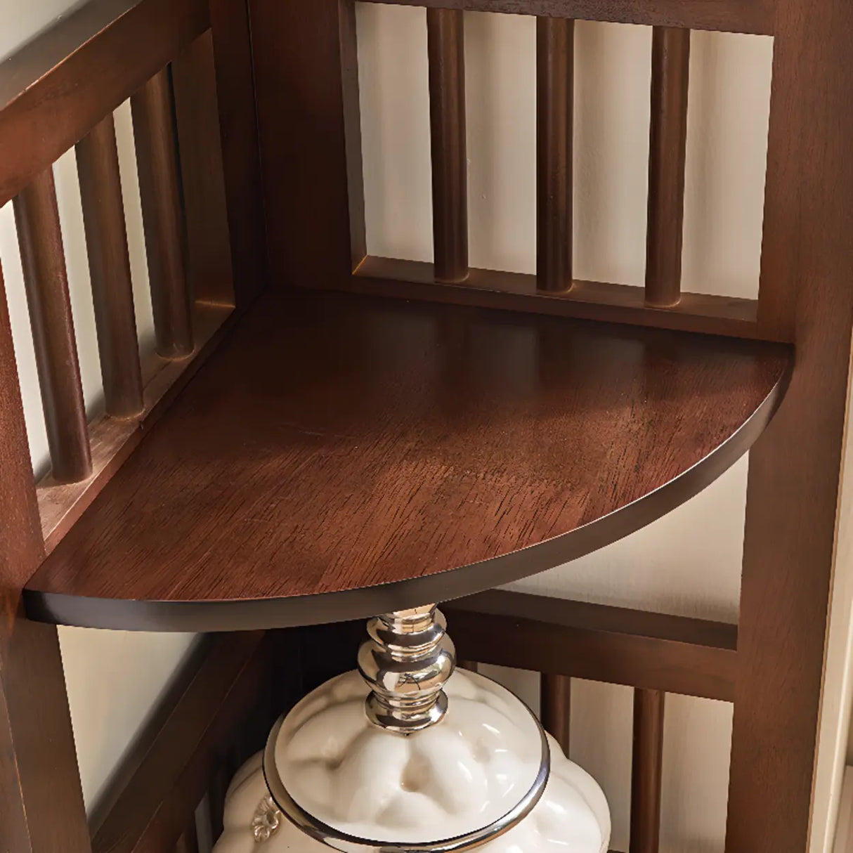 Modern Wooden Open-Back Corner Narrow Bookcase Black Image - 16