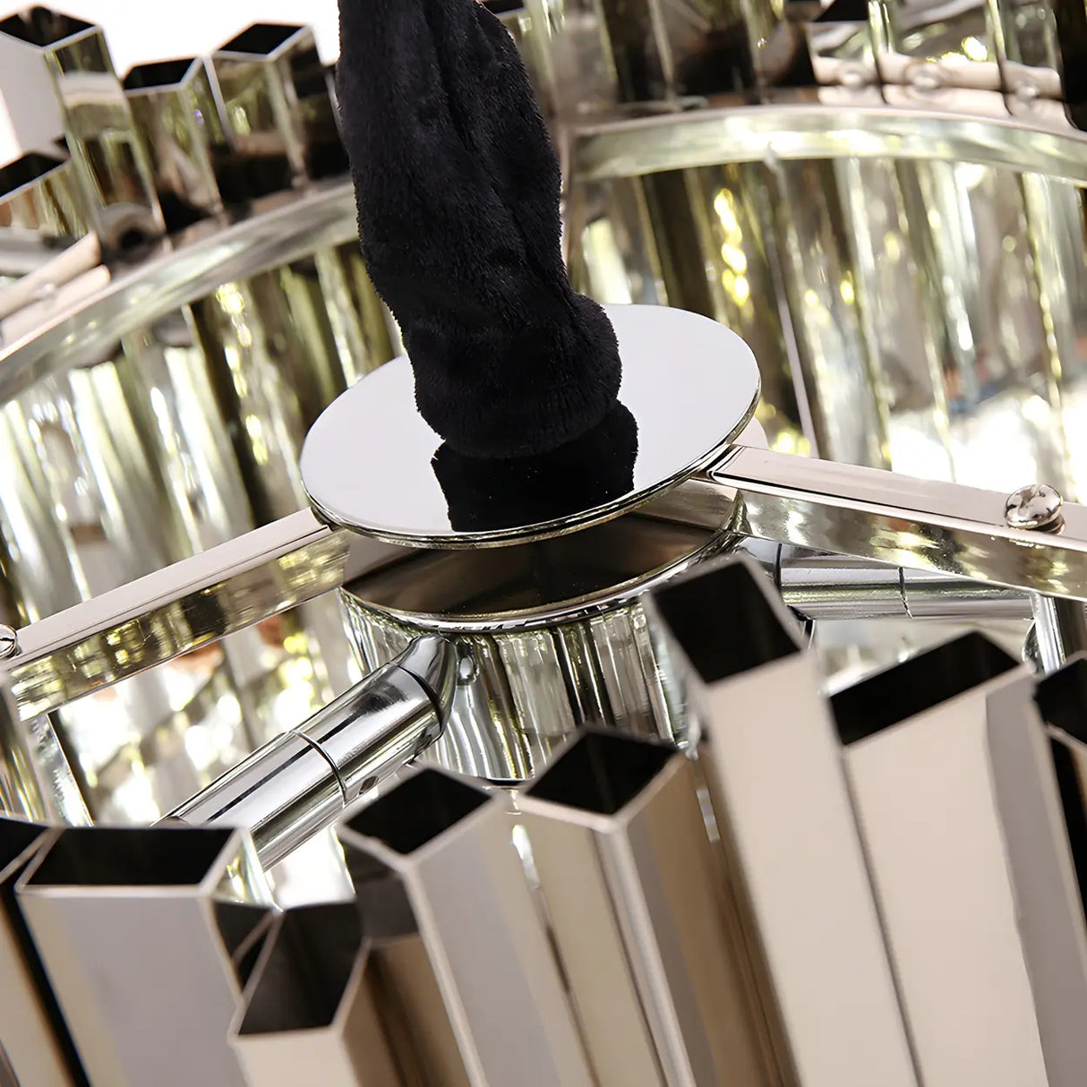 Modernist Mini Tiered Crystal Pendant Light for Dining Image - 10