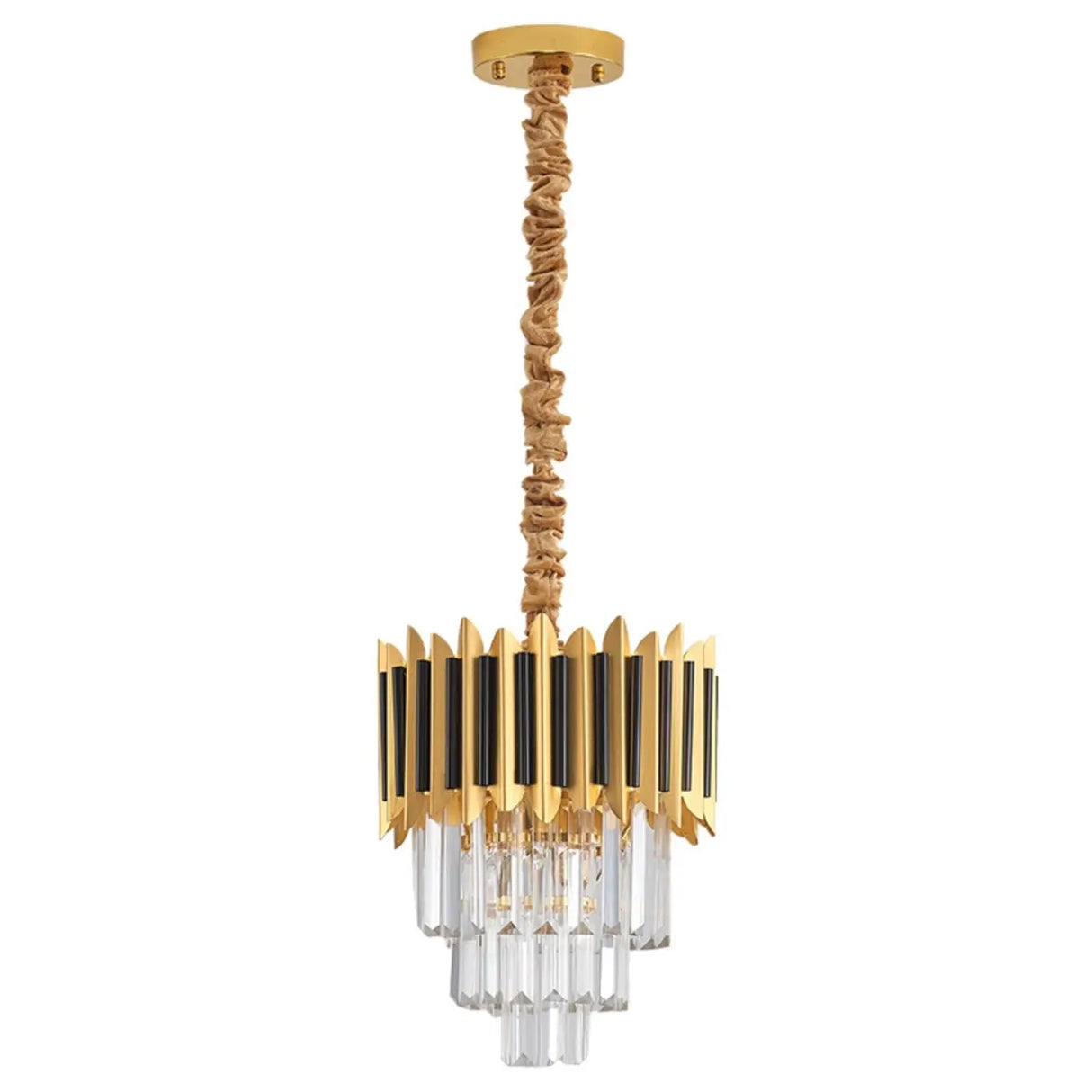 Modernist Mini Tiered Crystal Pendant Light for Dining Image - 3