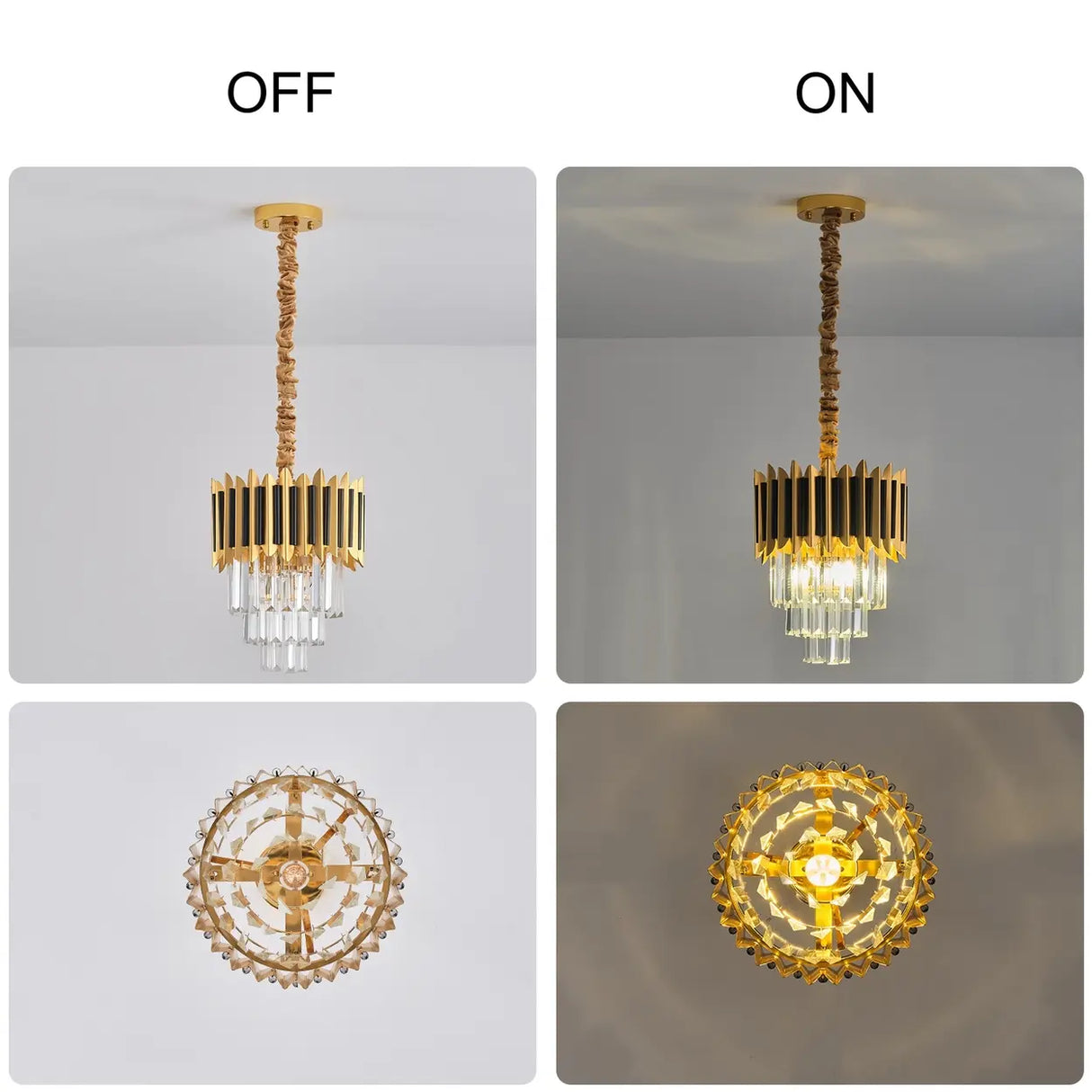 Modernist Mini Tiered Crystal Pendant Light for Dining Image - 4