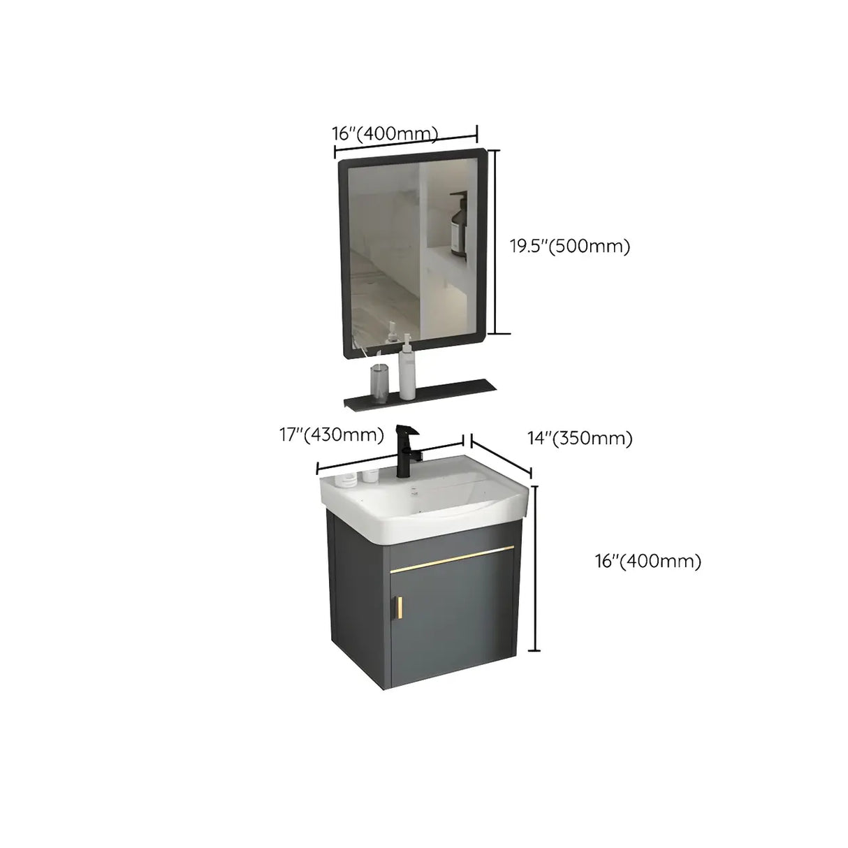 Modish Bath Vanity with Ceramic Sink and Soft-Close Drawers Image - 30