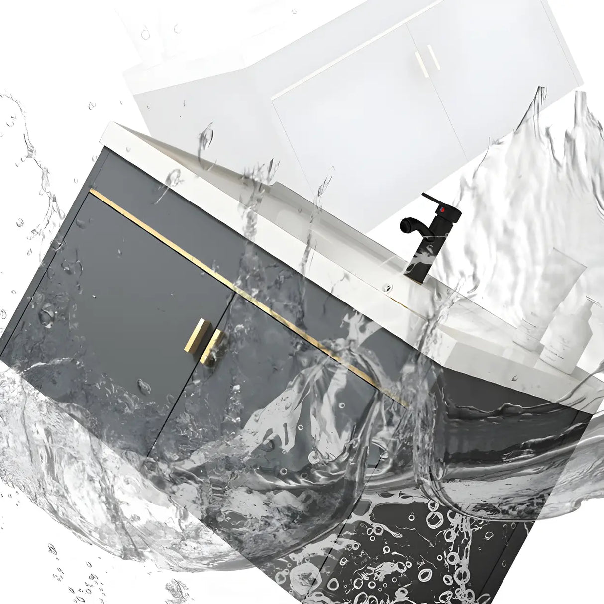 Modish Bath Vanity with Ceramic Sink and Soft-Close Drawers Image - 5