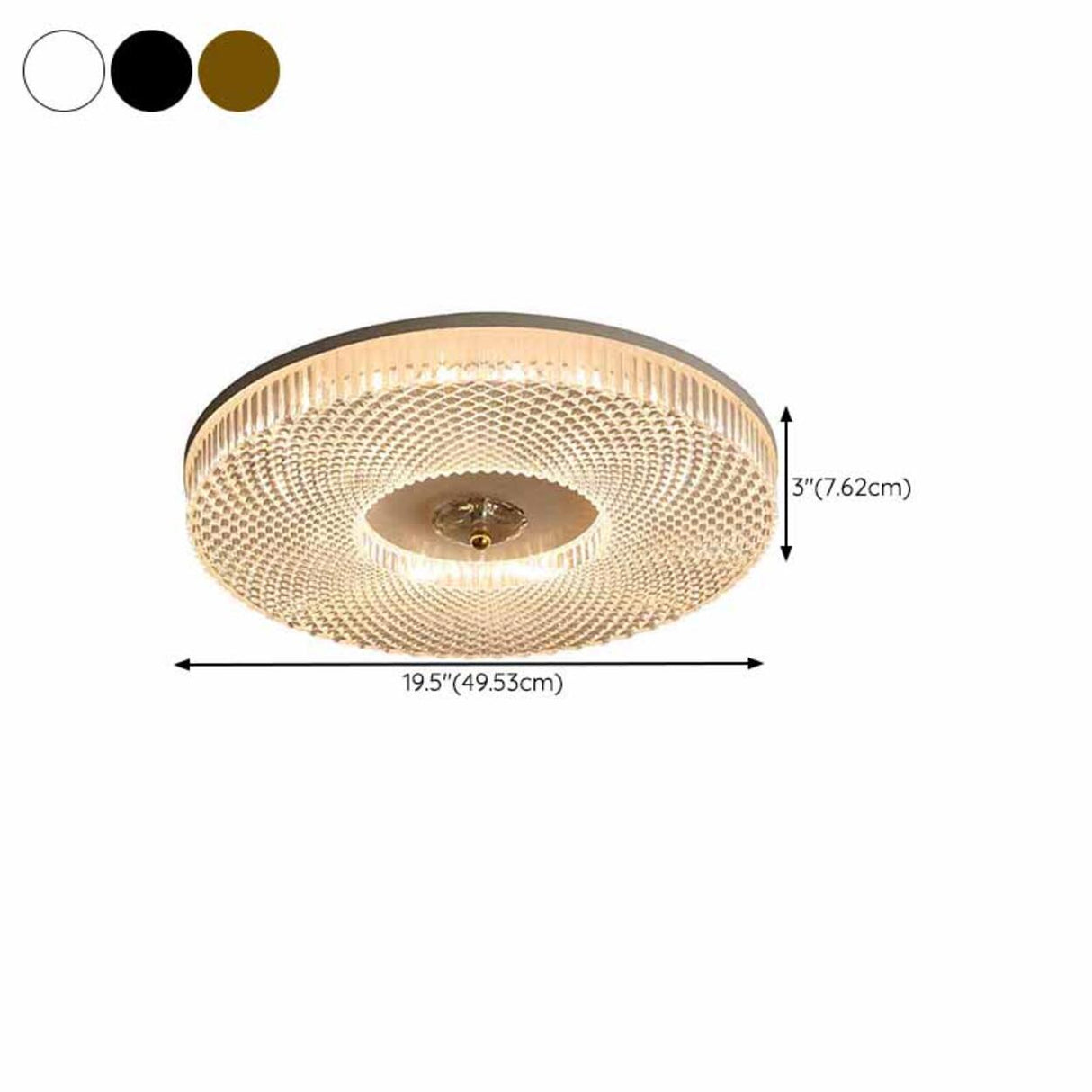 Modish Bedroom Gold Round LED Flush Mount Ceiling Light Image - 16