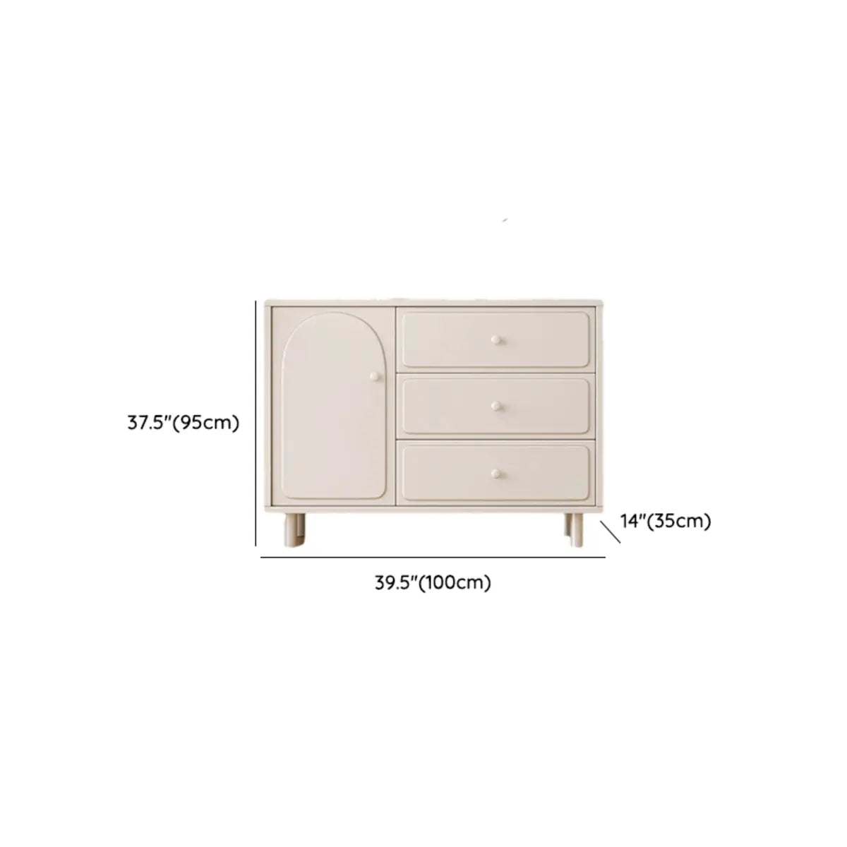 Modish Beige Wood Adjustable Sideboard with Drawers Image - 10