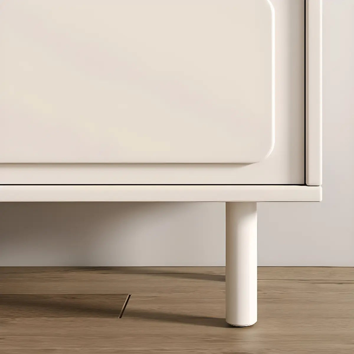 Modish Beige Wood Adjustable Sideboard with Drawers Image - 8