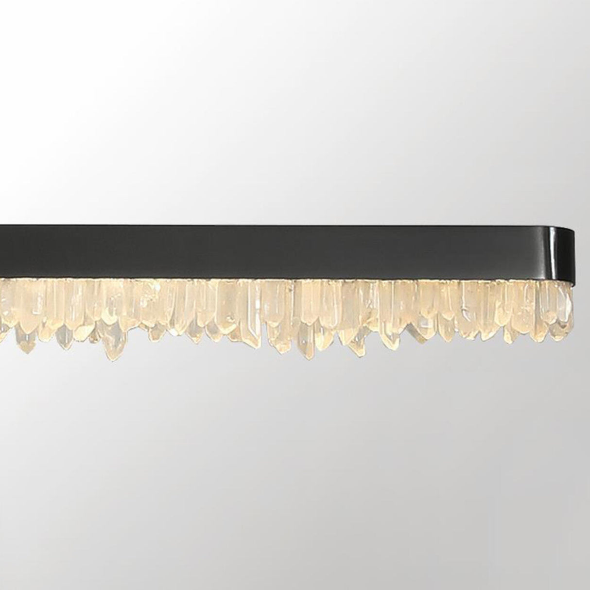 Modish Black Linear Crystal Island Hanging Light Image - 11