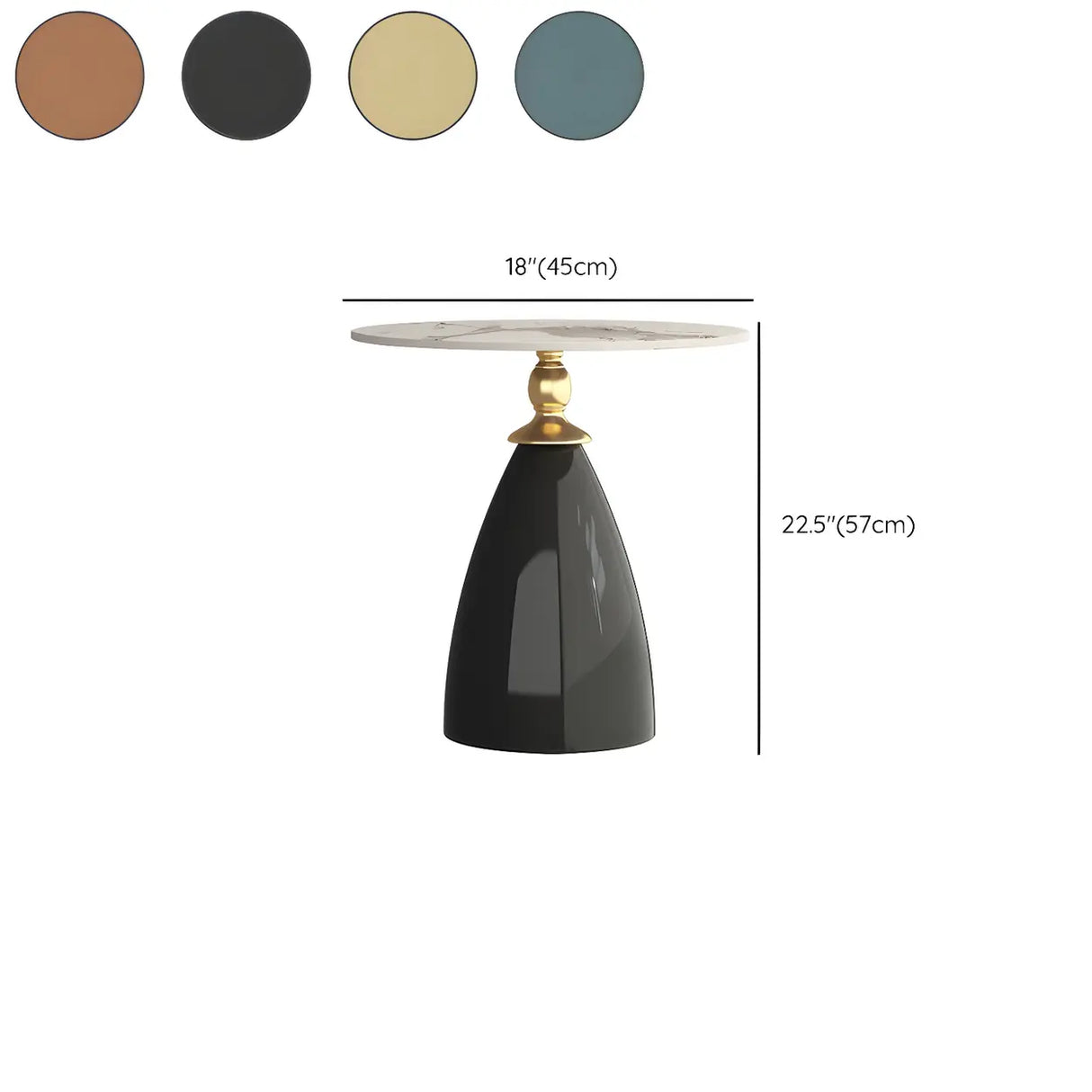 Modish Blue Round Stone Iron Base Tall Coffee Table