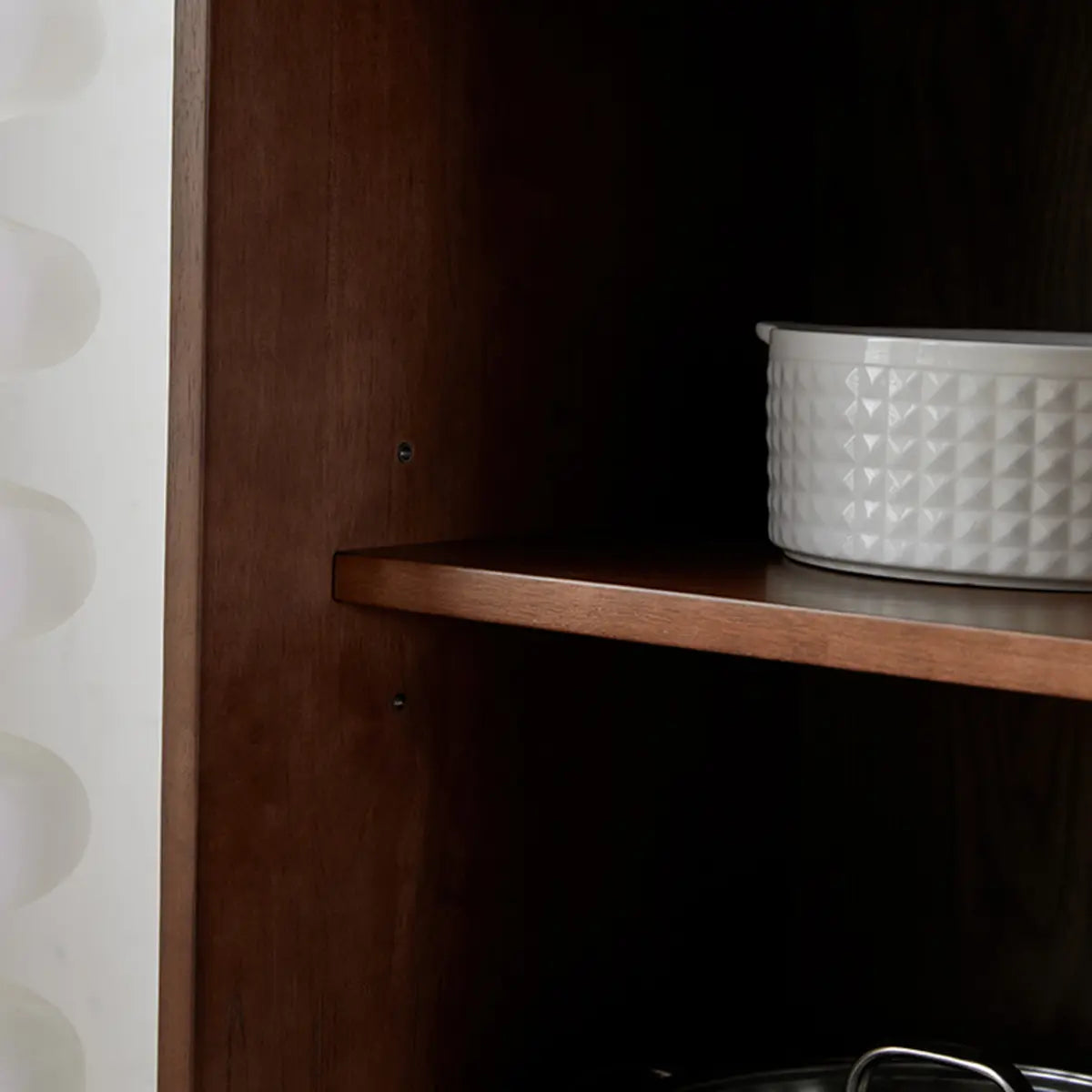 Modish Cherry Wood 4-Drawer Floor Buffet with Storage Image - 8