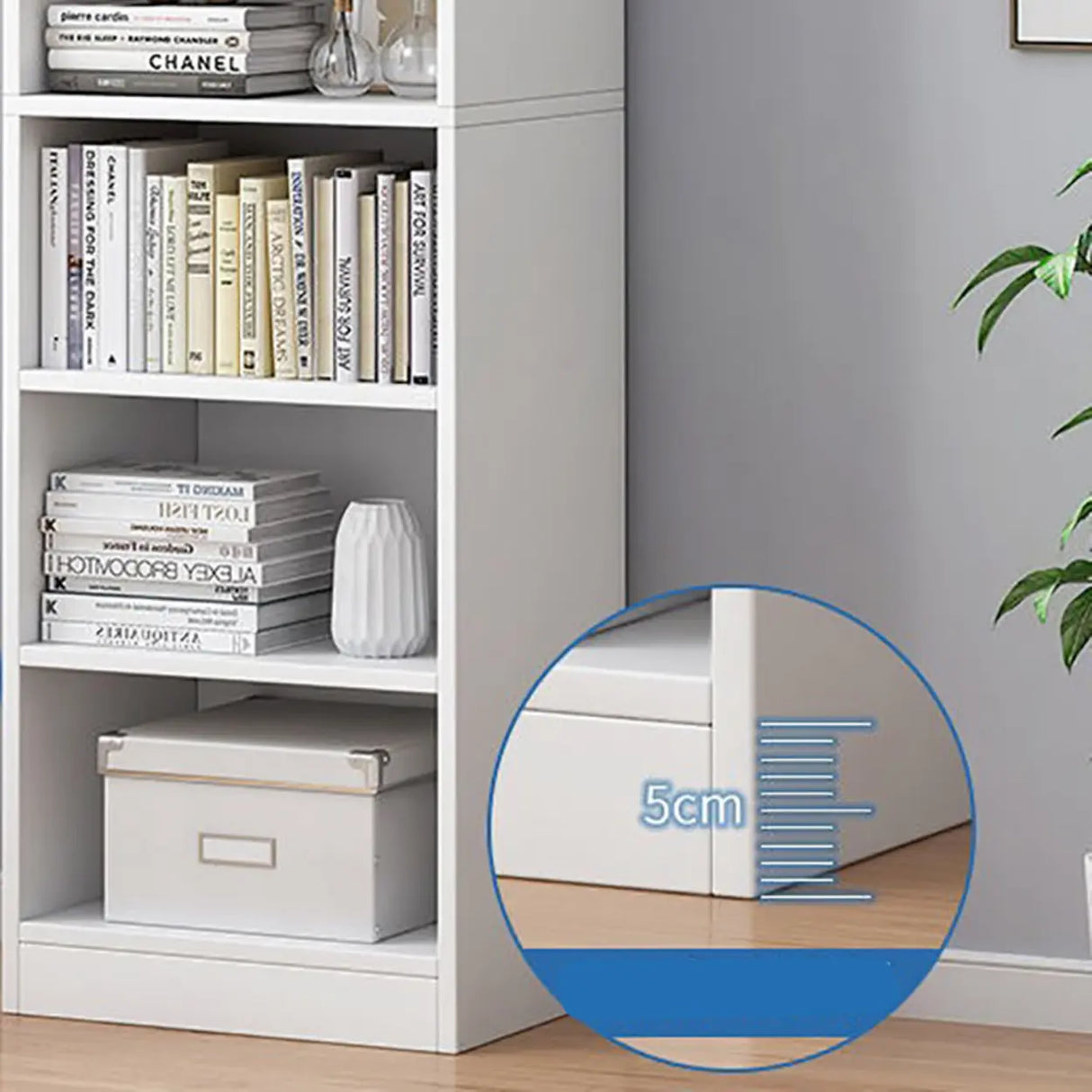 Modish Classic Wood Vertical Narrow Organizer Bookcase Image - 18