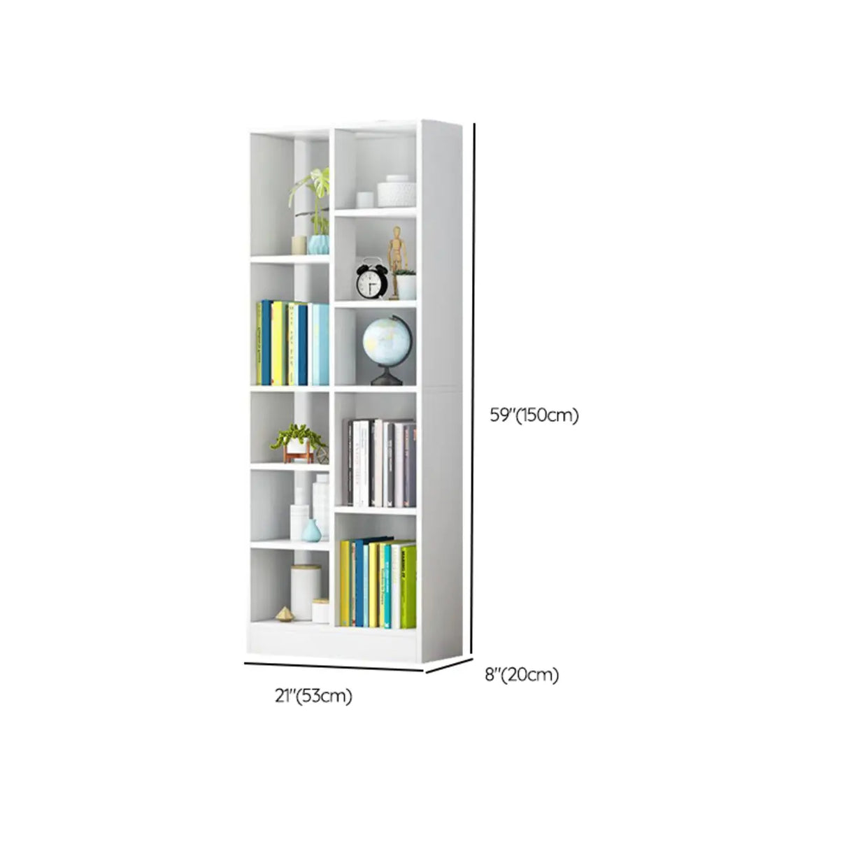 Modish Classic Wood Vertical Narrow Organizer Bookcase Image - 37