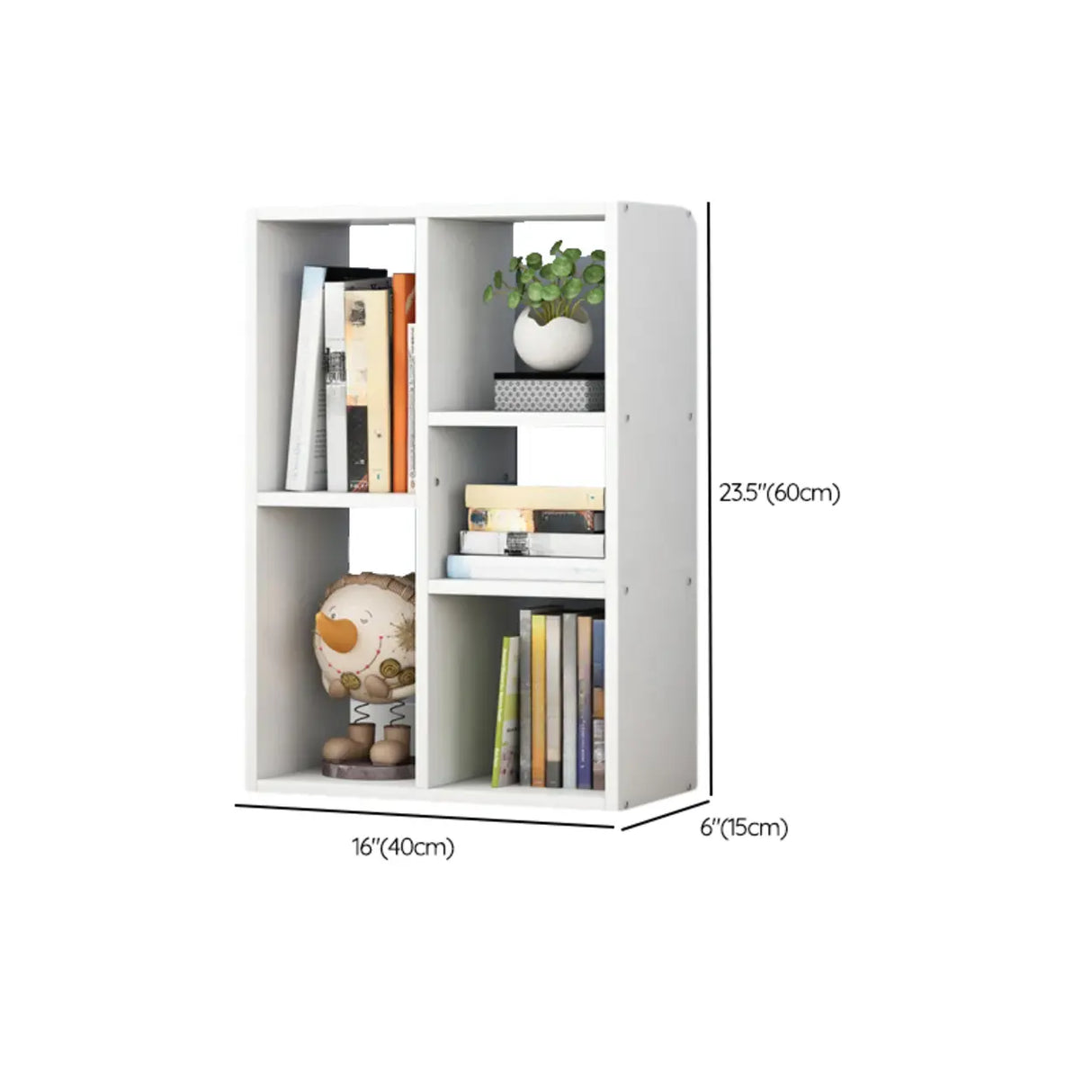Modish Classic Wood Vertical Narrow Organizer Bookcase Image - 39