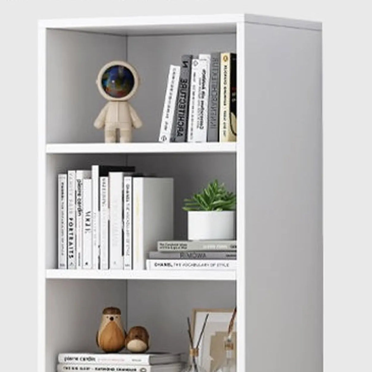 Modish Classic Wood Vertical Narrow Organizer Bookcase Image - 8