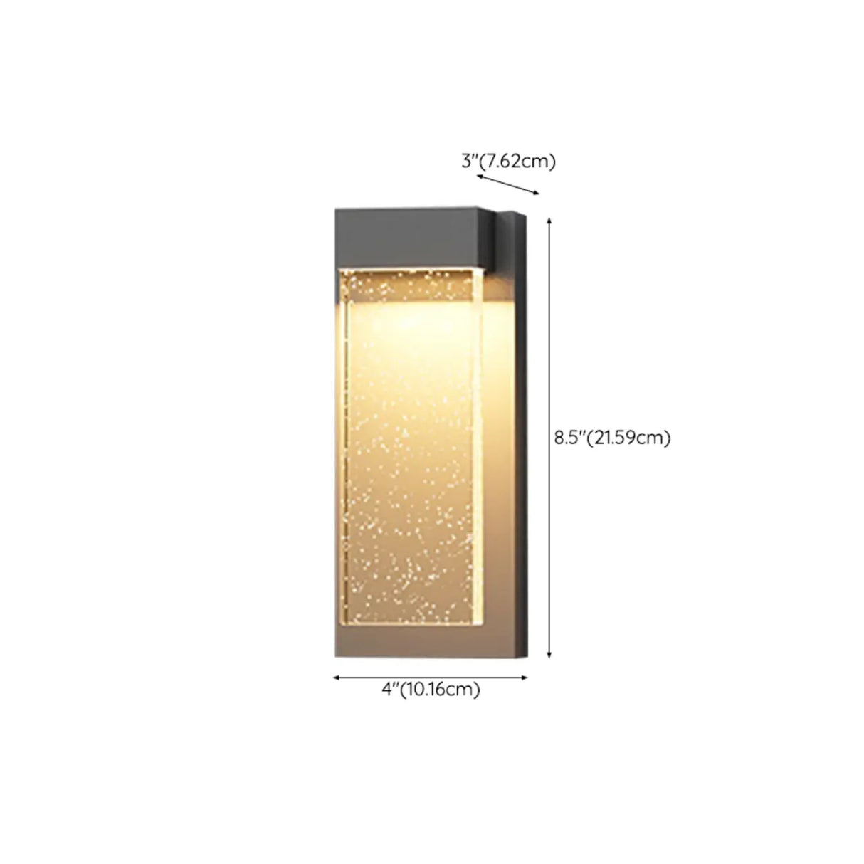 Modish Clear Rectangular Metal External LED Wall Light