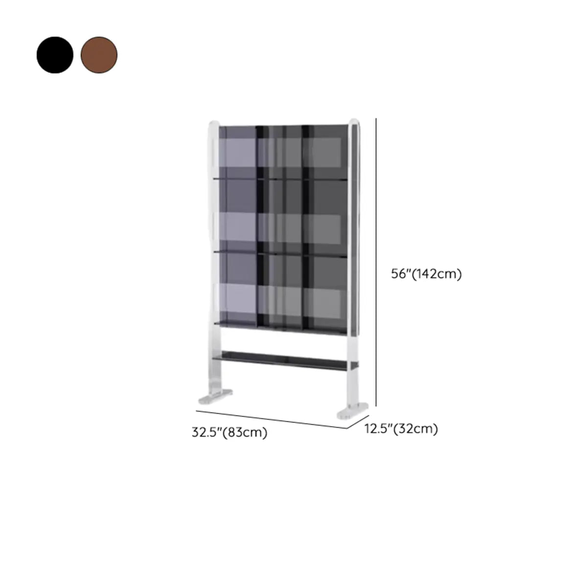 Modish Closed 4-Shelves Vertical Display Bookcases