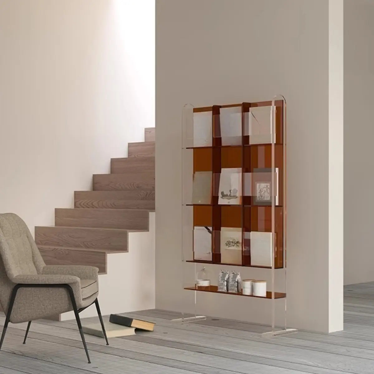 Modish Closed 4-Shelves Vertical Display Bookcases Image - 2