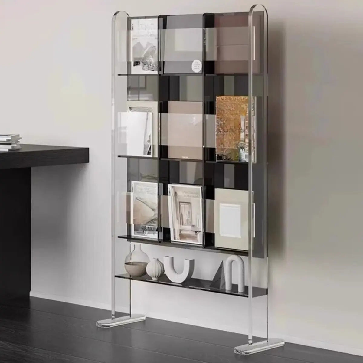 Modish Closed 4-Shelves Vertical Display Bookcases Image - 4