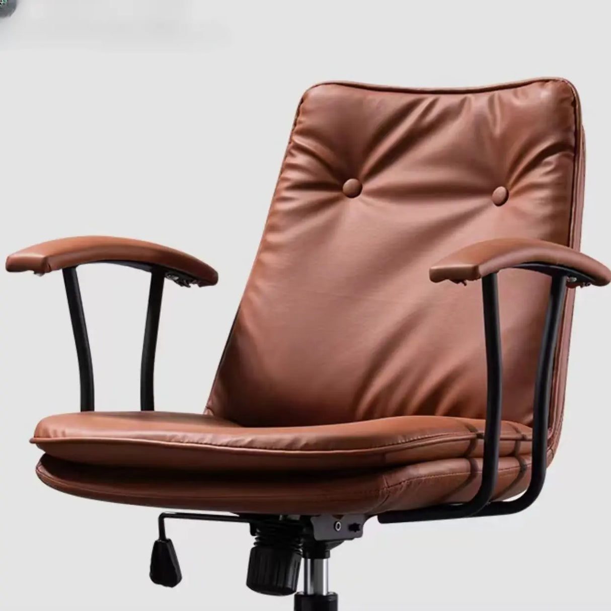 Modish Ergonomic Faux Leather Swivel Casters Office Chair Image - 11