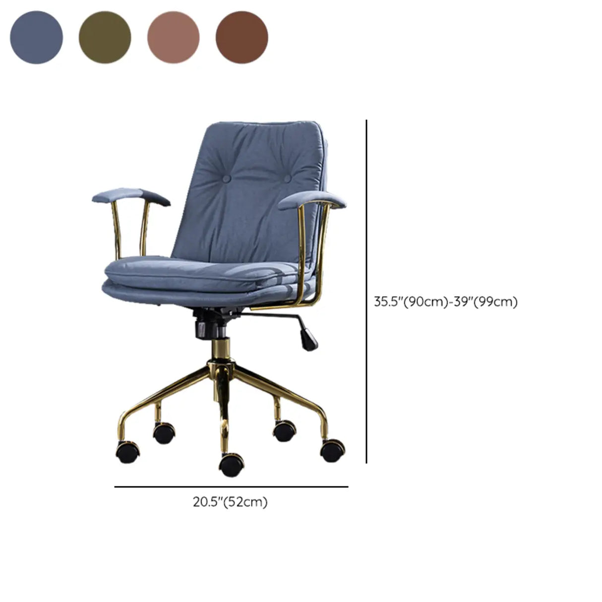 Modish Ergonomic Faux Leather Swivel Casters Office Chair Image - 23