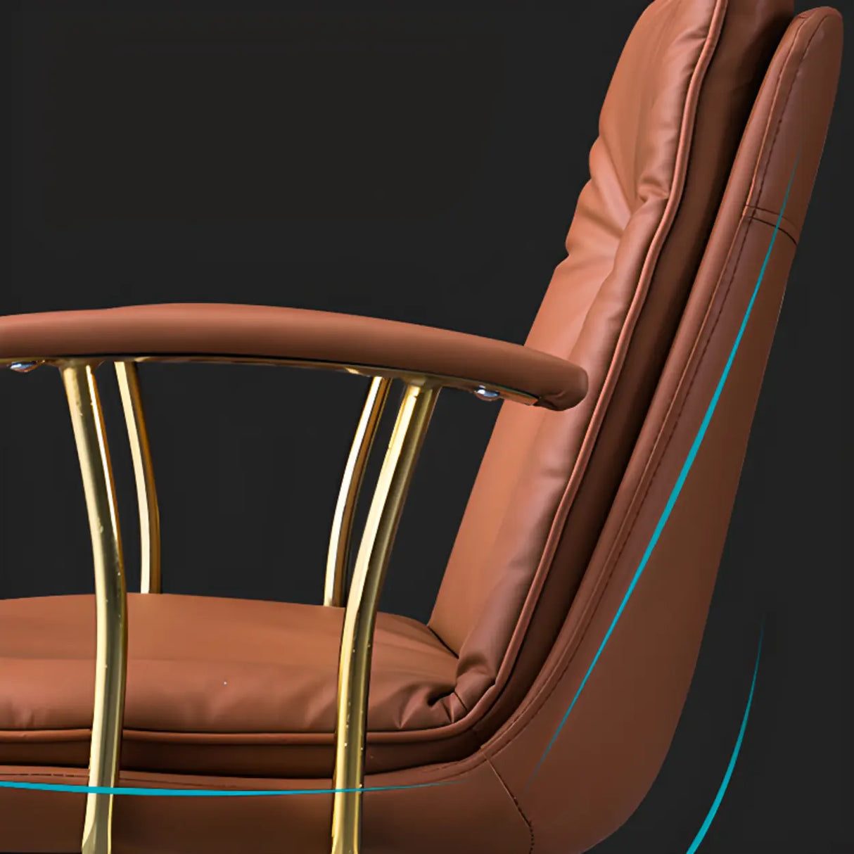 Modish Ergonomic Faux Leather Swivel Casters Office Chair Image - 8