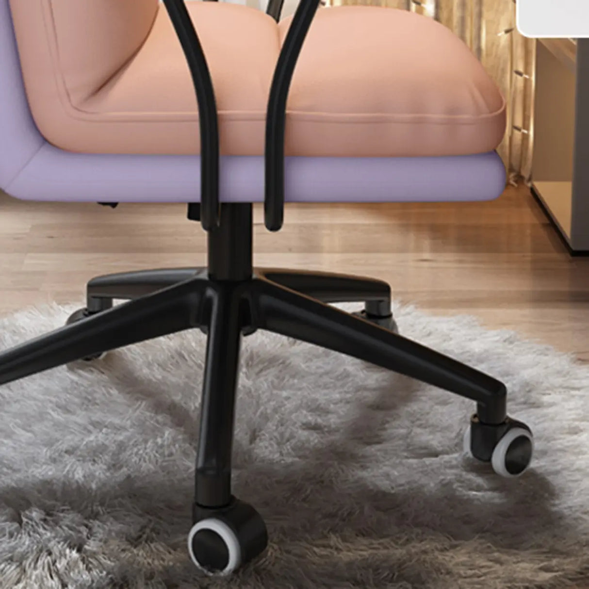 Modish Ergonomic Leather Gray Office Chair with Casters Image - 14