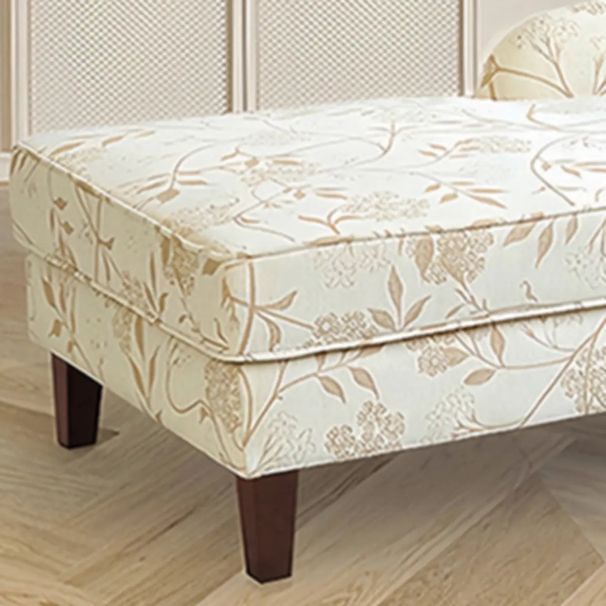 Modish Floral Pattern Fabric Reclining Lounge Chaise Image - 9