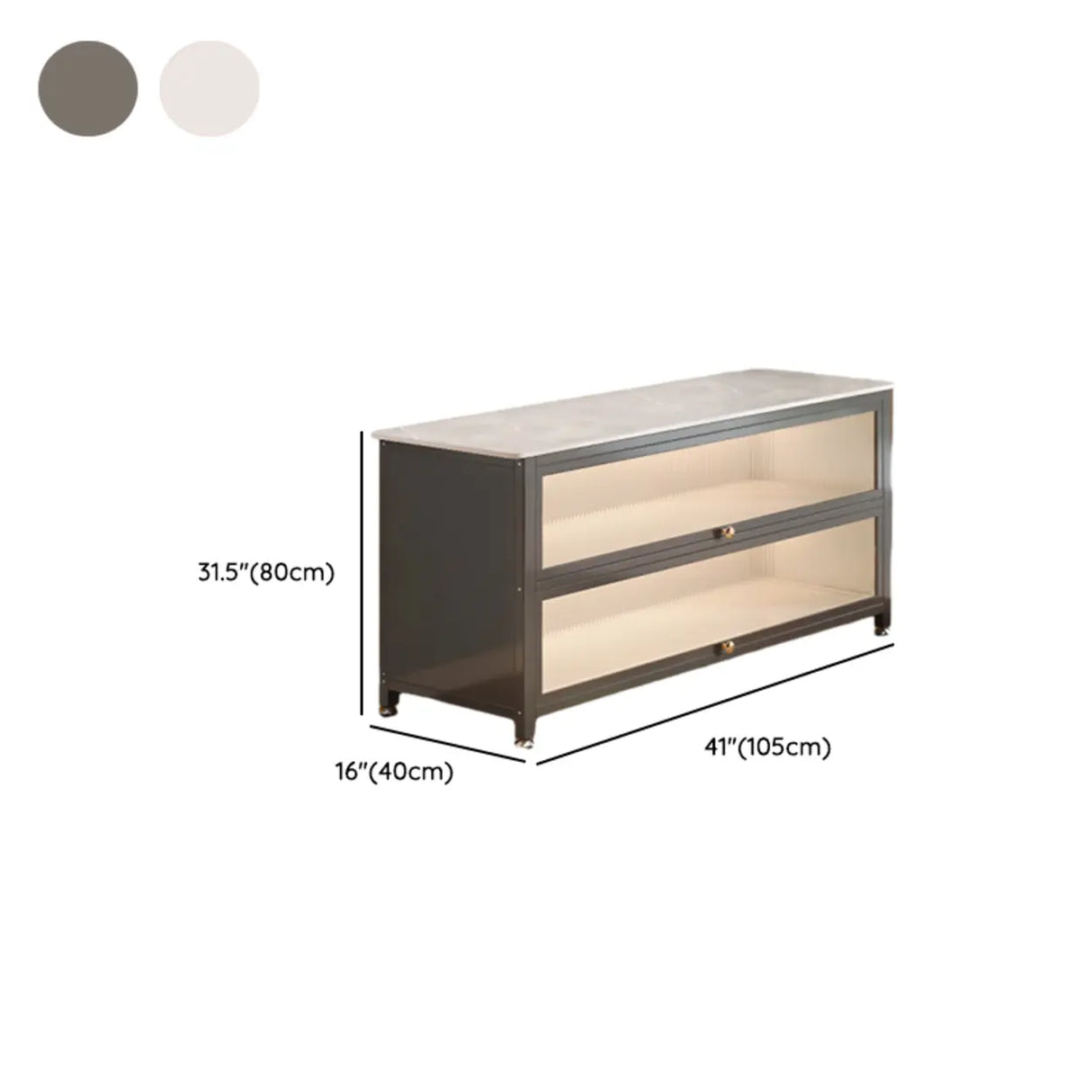 Modish French Glass Door Closed Metal Small Bookcase Image - 20