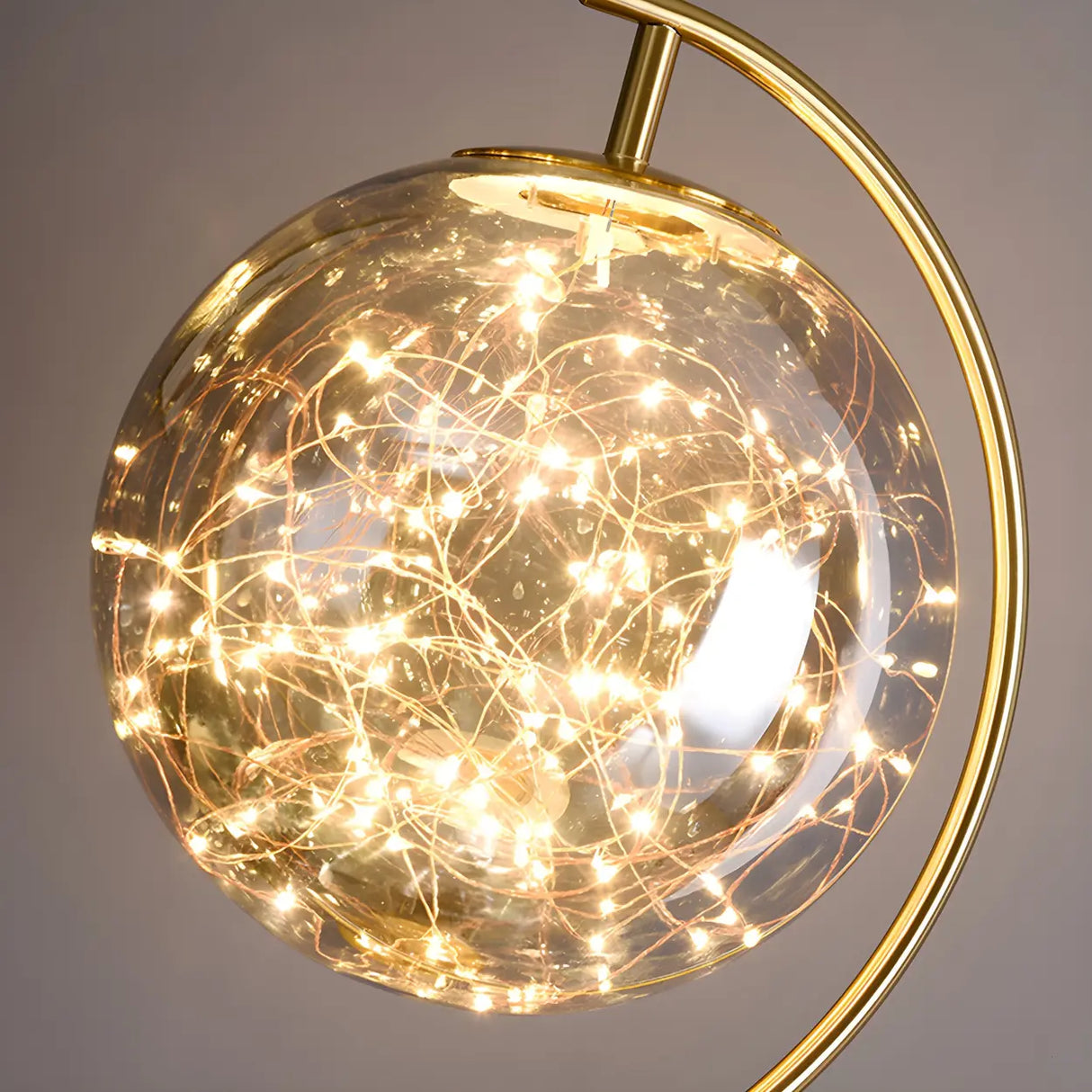 Modish Globe Black Metal Floor Lamp with Shelf Image - 6