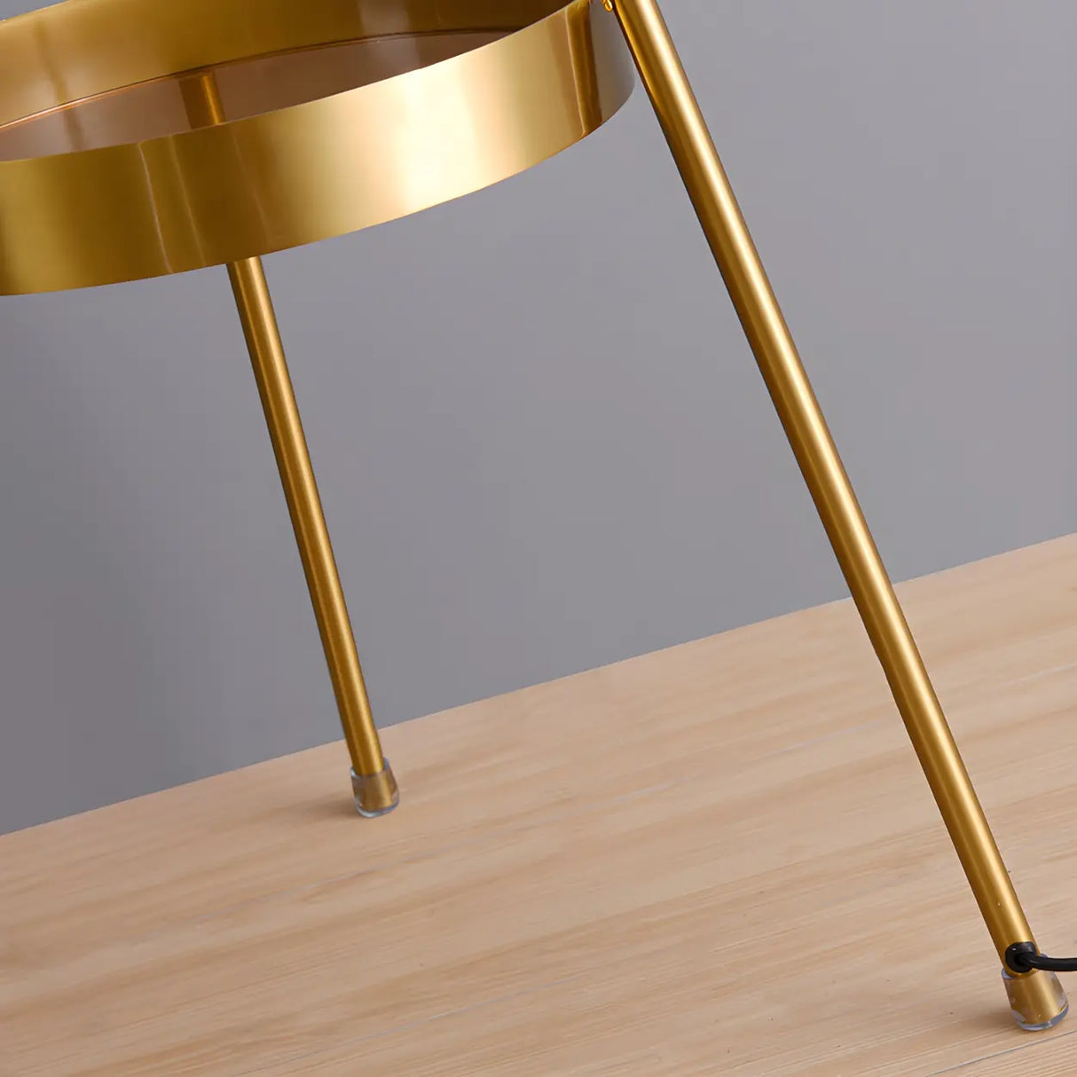 Modish Globe Black Metal Floor Lamp with Shelf Image - 8