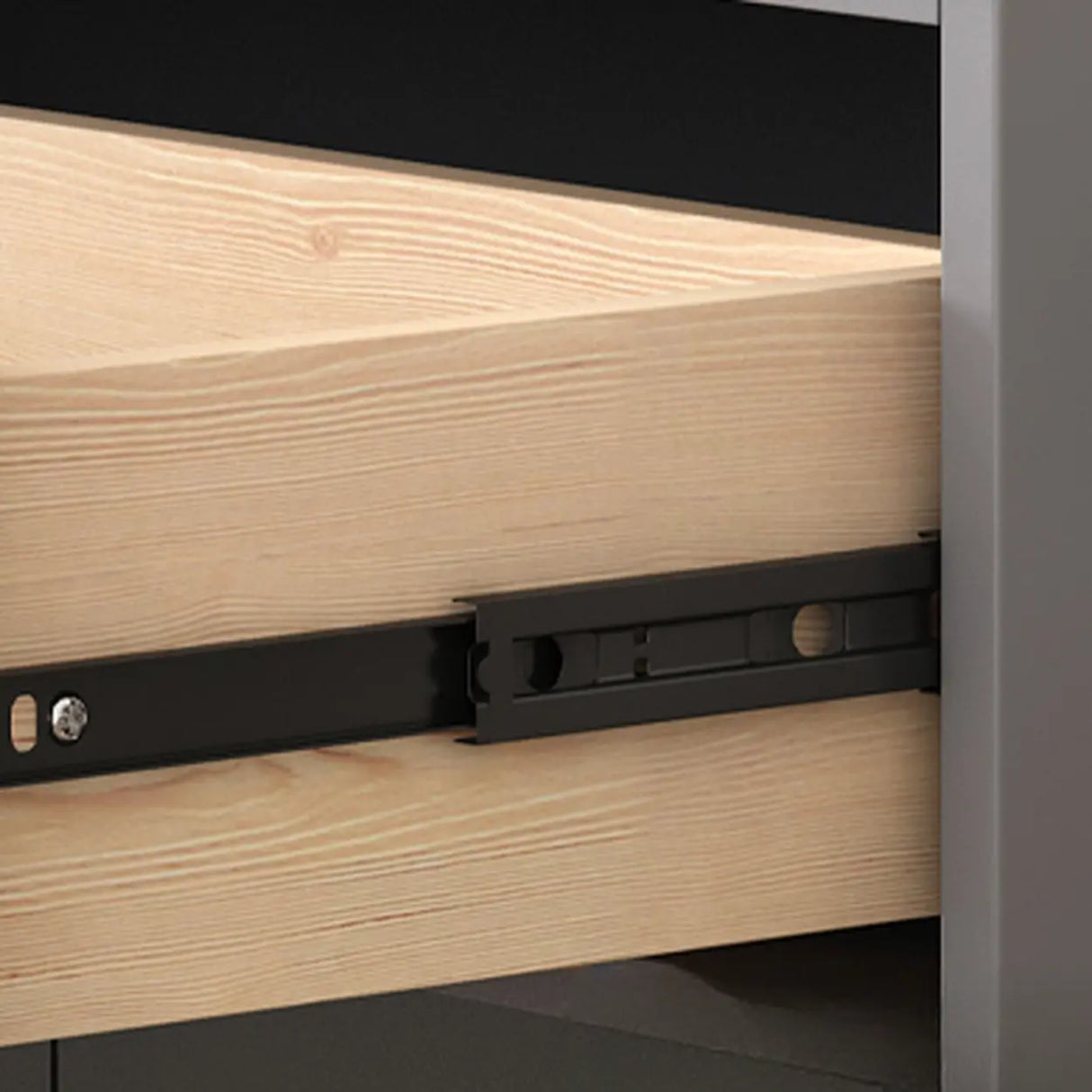 Modish Grey Stone Rectangle TV Stand with Drawers Image - 9